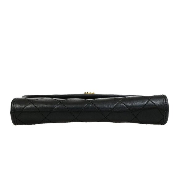 CHANEL CC Logo Mini Matelasse Chain Shoulder Bag Leather Black GHW - Picture 6 of 16